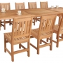 set 9 -- 39 x 78-118 inch rectangular extension table (tb-e006) & balboa side chairs (ch-0109 r)